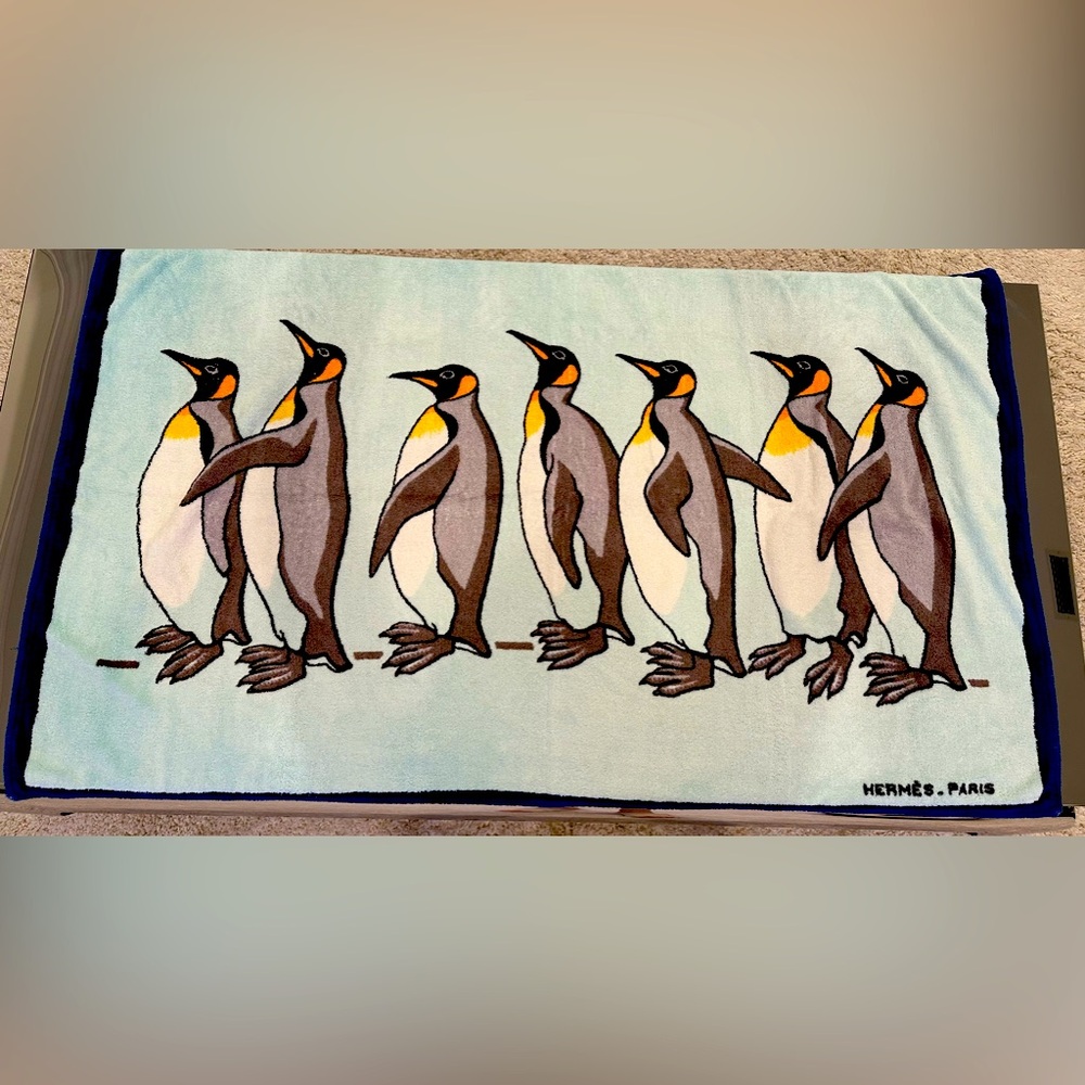 Hermes Paris Penguin Beach Towel